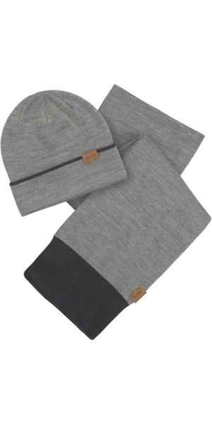 2025 Musto Tipped Beanie & Scarf Set 86123 - Grey Melange